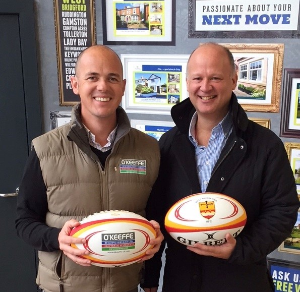 Russell O'Keeffe, MD O'Keeffe Building Services  & Ian Marriott, Club Manager WBRFC